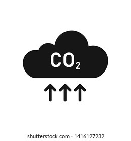 CO2 cloud isolated icon. Chemistry formula or button template. Symbol of ecology. EPS 10