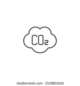 CO2 cloud line icon. linear style sign for mobile concept and web design. Carbon dioxide cloud outline vector icon. Global warming symbol, logo illustration. Vector graphics