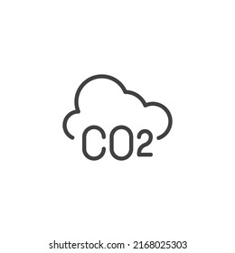 co2 cloud line icon. linear style sign for mobile concept and web design. co2 emissions outline vector icon. Symbol, logo illustration. Vector graphics
