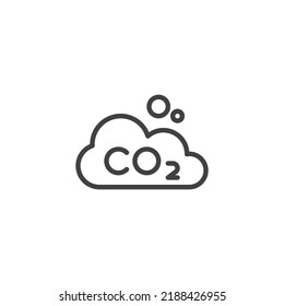 CO2 cloud line icon. linear style sign for mobile concept and web design. Carbon dioxide cloud outline vector icon. Symbol, logo illustration. Vector graphics
