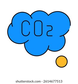 co2 cloud line icon vector. co2 cloud sign. isolated symbol illustration