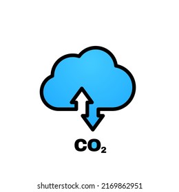 Icono simple de nube de CO2