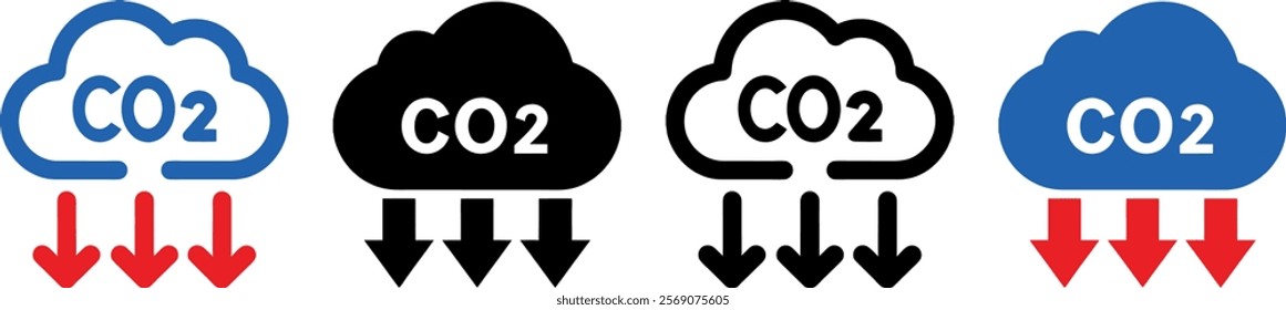 CO2 cloud symbol representing environmental issues and climate change suitable for eco-friendly designs.