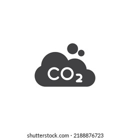 CO2 cloud vector icon. filled flat sign for mobile concept and web design. Carbon dioxide cloud glyph icon. Symbol, logo illustration. Vector graphics