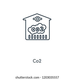 Co2 concept line icon. Linear Co2 concept outline symbol design. This simple element illustration can be used for web and mobile UI/UX.