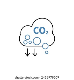 icono de línea conceptual de co2. Ilustración simple del elemento. diseño del símbolo del esquema del concepto del co2.