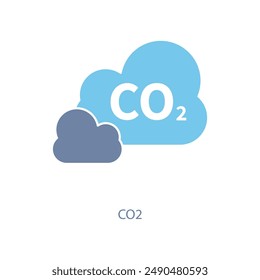 co2 concept line icon. Simple element illustration. co2 bottle concept outline symbol design.