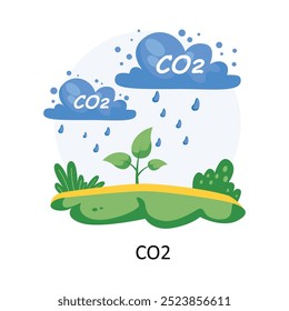 Ilustração do estilo do conceito de CO2. Arquivo EPS 10
