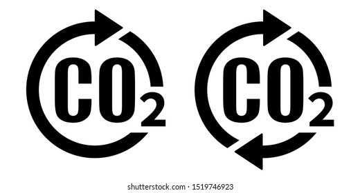 CO2 cycle icon eco symbol