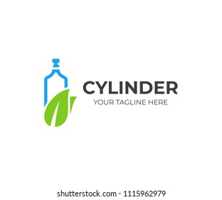 CO2 Cylinder Logo Template. Clean Environment Vector Design. Carbon Dioxide Cylinder Logo 