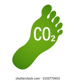 CO2 ecological footprint symbol green eco icon
