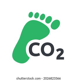 CO2 ecological footprint symbols. Eco icon vector illustration