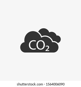 Co2, ecology, cloud icon. Vector illustration, flat design.