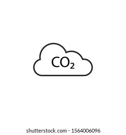 Co2, ecology, cloud icon. Vector illustration, flat design.
