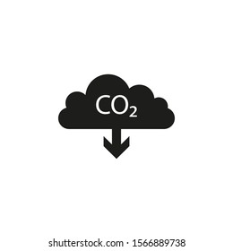 Co2, ecology, cloud icon. Vector illustration, flat design.