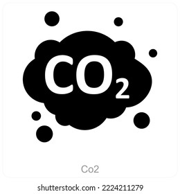 CO2 and ecology icon concept