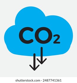 Symbol der CO2-Emissionswolke. Kohlendioxid- oder CO2-Vektorgrafik-Symbol auf weißem Hintergrund. 11:11