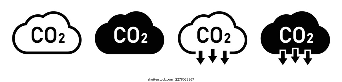 Co2 emission cloud icon, vector illustration