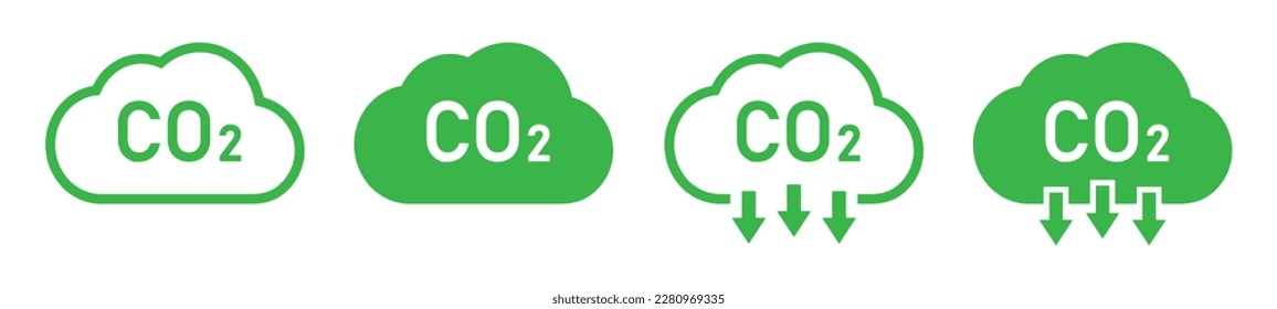 Co2 emission cloud icon, vector illustration