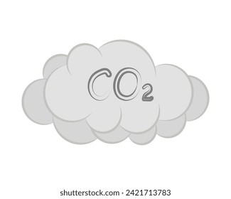 Co2 emission cloud, traffic fumes icon. Vector illustration.