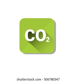 CO2 Emission Environment Pollution Eco Nature Care Web Icon Flat Vector Illustration