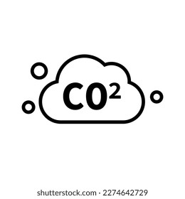 CO2 emission icon. Carbon dioxide. Vector.