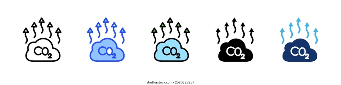 Icono de emisión de Co2 Colección con múltiples estilos