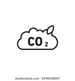 CO2 emission icon isolated on white background