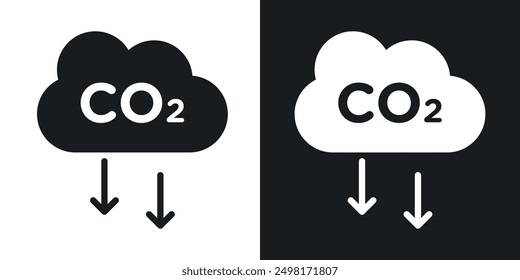 CO2 emission icon in solid style