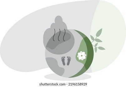 CO2 emission pollution . Climate change concept. Vector illustration.