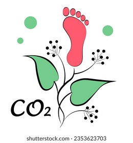 Reducción de las emisiones de CO2. 
Dióxido de carbono. Fotosíntesis. ilustración vectorial en estilo doodle.