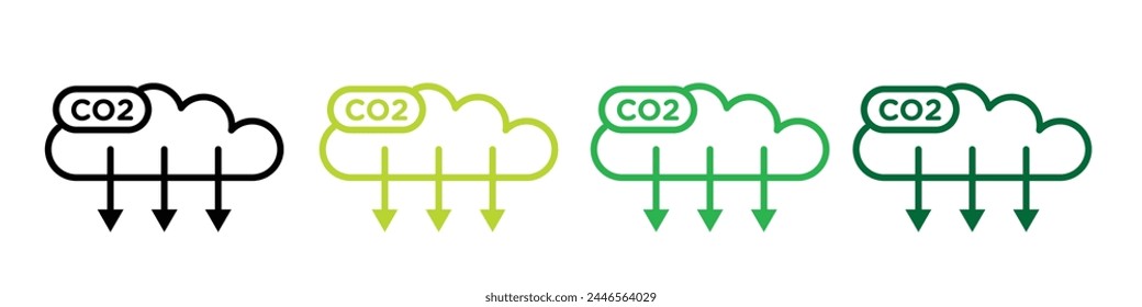 CO2 Emission Reduction Icon for Environmental Care and Climate Action