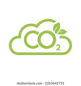 conjunto de iconos del concepto de neutralidad de la reducción de emisiones de CO2. Banderas de forma de nube con huella cero, CO2 neutro. El ecologista verde frena el calentamiento global. Ilustración del vector