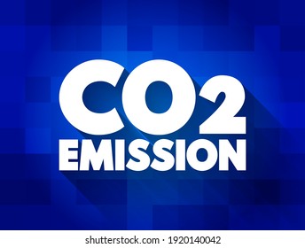 CO2 emission - refers to the release of carbon dioxide gas into the atmosphere, usually as a result of human activities like burning fossil fuels, text concept background