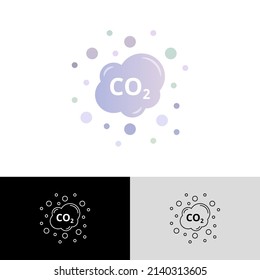 CO2 emissions, air pollution. Global warming. Gradient flat icon. Vector illustration.