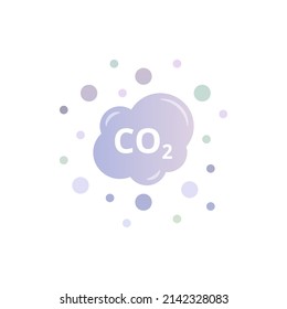 Emisiones de CO2, contaminación atmosférica. Calentamiento global. Icono plano de degradado. Ilustración vectorial.