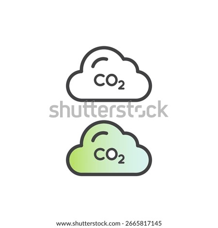 CO2 emissions capture vector illustration icon, factory, logistics, trucks, carbon neutral concepts, renewable energy, emission reduction, climate change, eco-friendly industry, cloud, green, eco