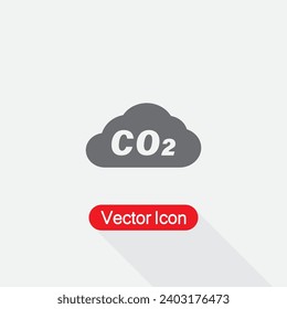 Emisiones de CO2, Icono de reducción de dióxido de carbono Ilustración vectorial Eps10