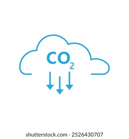 emisiones de CO2. Reducción del dióxido de carbono. Ilustración vectorial