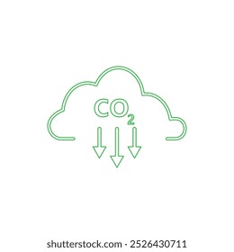 emissões de co2. Redução de dióxido de carbono. Ilustração vetorial