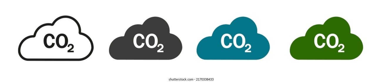 CO2 emissions cloud icon. Symbol isolated on a white background. Vector illustration eps10