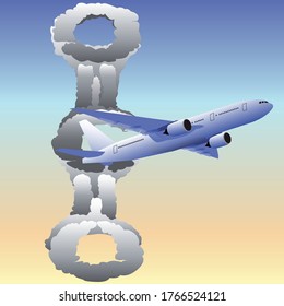 CO2 emissions clouds from airplane air traffic 