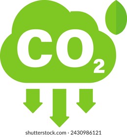 Co2 emissions green logo icon symbol