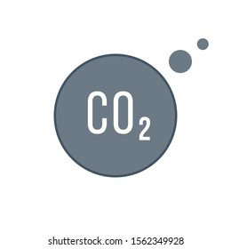 CO2 emissions icon carbon dioxide emits symbol, smog pollution concept, Stock Vector illustration isolated on white background.