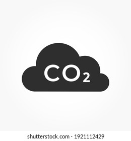 co2 emissions icon. carbon dioxide pollution. ecology and environment symbol. isolated vector image in flat style