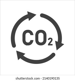 co2 emissions icon. carbon dioxide pollution. ecology and environment symbol. isolated vector image in flat style