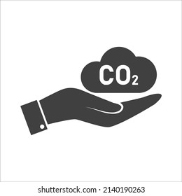 co2 emissions icon. carbon dioxide pollution. ecology and environment symbol. isolated vector image in flat style