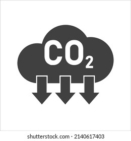 Symbol für CO2-Emissionen. Kohlendioxidemissionen. Umwelt- und Umweltsymbol. einzelne Vektorgrafik im Flachstil