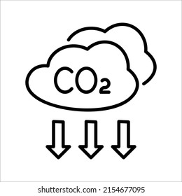 icono de emisiones de CO2. contaminación por dióxido de carbono. símbolo de ecología y medio ambiente. ilustración vectorial sobre fondo blanco
