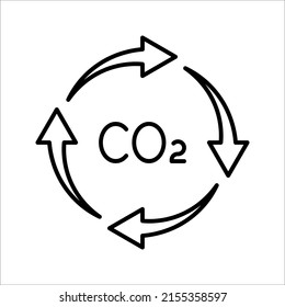 co2 emissions icon. carbon dioxide pollution. ecology and environment symbol. vector illustration on white background